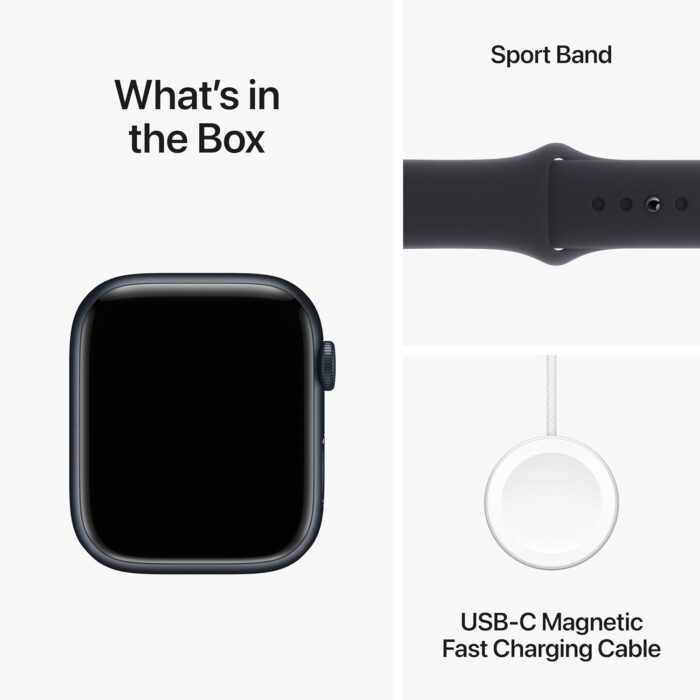 Apple Watch Series 9 [GPS 45mm] Smartwatch with Midnight Aluminum Case with Midnight Sport Band M/L. Fitness Tracker, ECG Apps, Always-On Retina Display, Water Resistant - Image 2