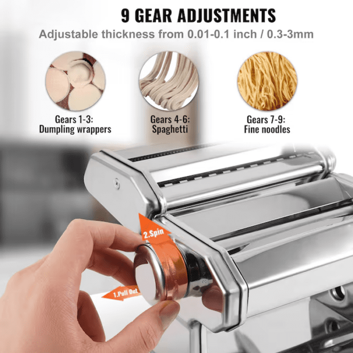 90W Electric Noodle Maker Machine Silver Stainless Steel Stand Mixer Pasta Press Attachment - Image 3