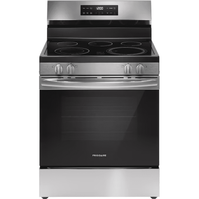 30-In Glass Top 5 Burners 5.3-Cu Ft Steam Cleaning Freestanding Electric Range (Fingerprint Resistant Stainless Steel)