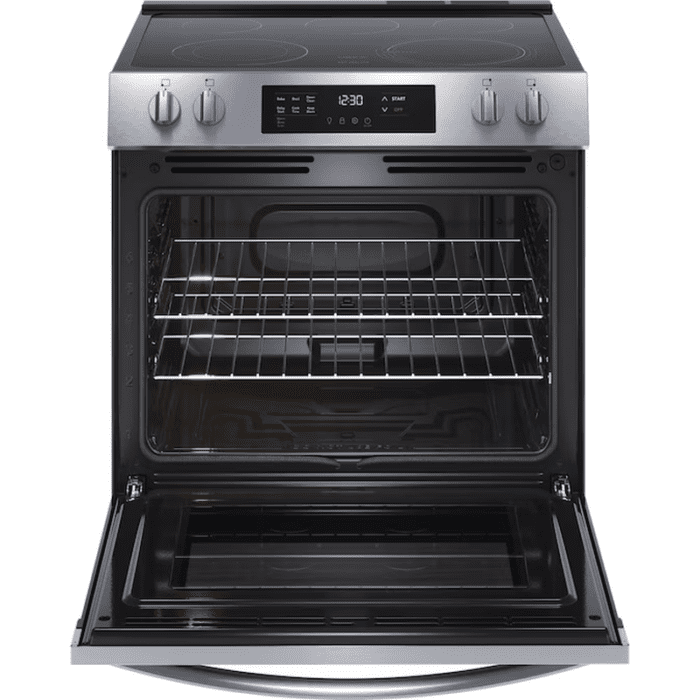 30-In Glass Top 5 Burners 5.3-Cu Ft Steam Cleaning Slide-In Electric Range (Stainless Steel) - Image 2