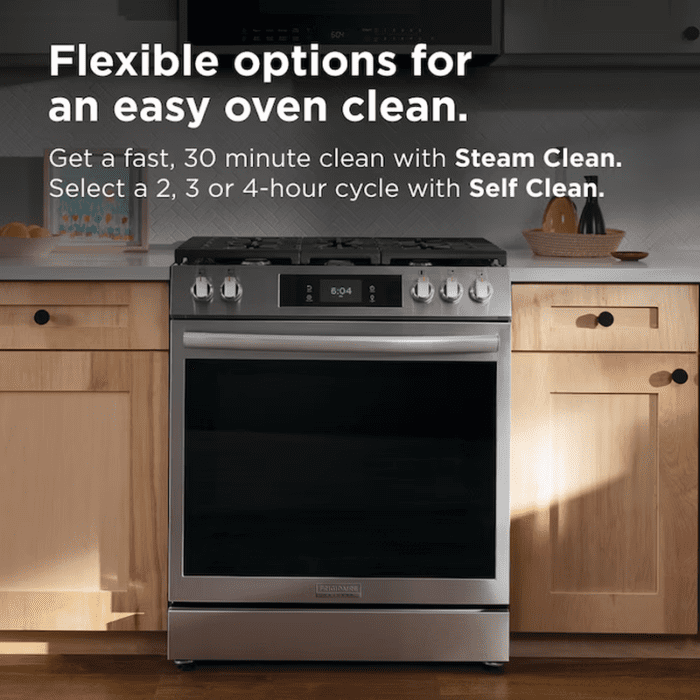 30-In Glass Top 5 Burners 5.3-Cu Ft Steam Cleaning Freestanding Electric Range (Fingerprint Resistant Stainless Steel) - Image 11