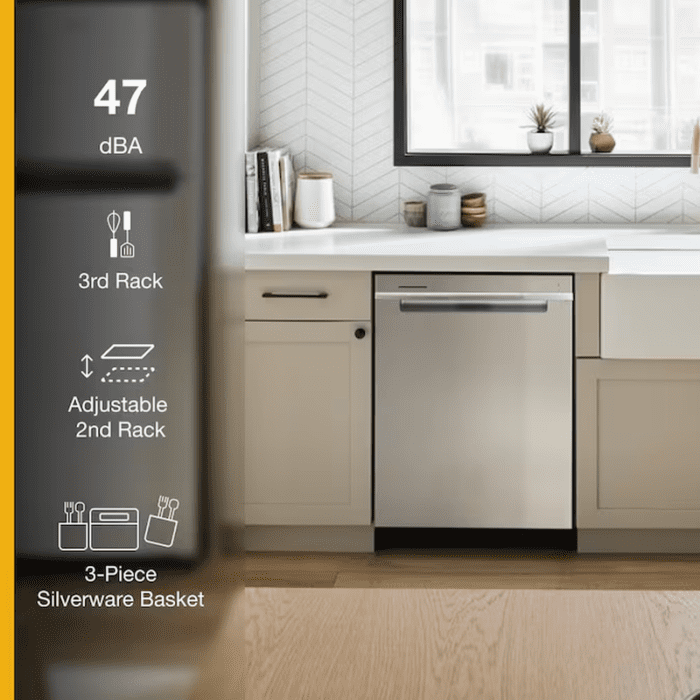 Eco Series Large Capacity 24-In Top Control Built-In Dishwasher with Third Rack (Fingerprint Resistant Stainless Steel), 47-Dba Very Quiet Sound Level - Image 4