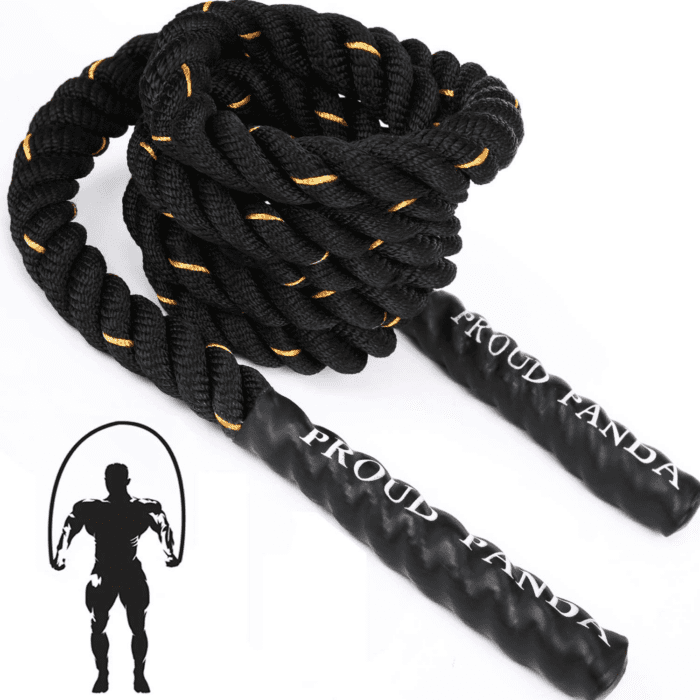 Heavy Jump Ropes for Fitness 2Lb/3Lb/5Lb,Weighted Adult Skipping Rope Exercise Battle Ropes for Men & Women,Total Body Workouts, Power Training in Gym to Improve Strength and Building Muscle