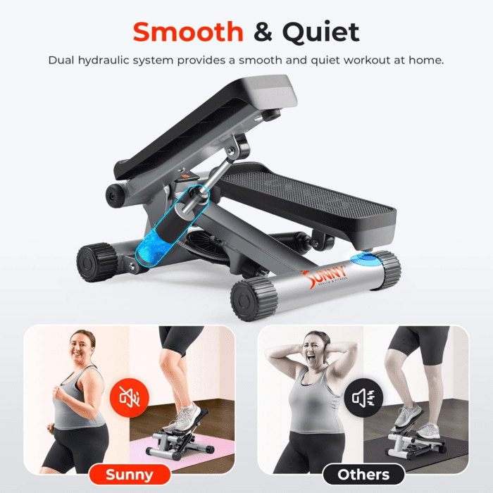 Mini Steppers for Exercise at Home, Stair Step Workout Machine with Optional Resistance Bands, Full Body Cardio Equipment, Optional Free Sunnyfit App Connection Smart Stepper - Image 4