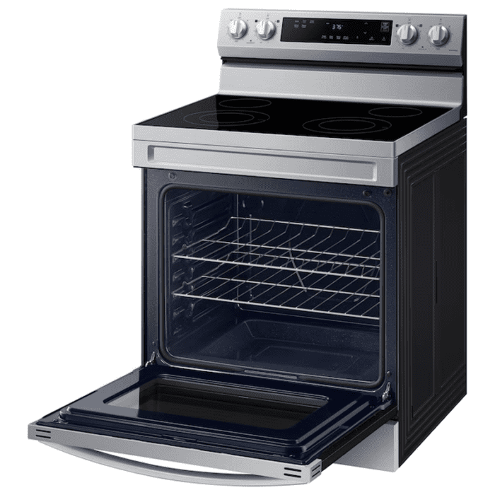 30-In Glass Top 4 Burners 6.3-Cu Ft Steam Cleaning Freestanding Smart Electric Range (Stainless Steel) - Image 6