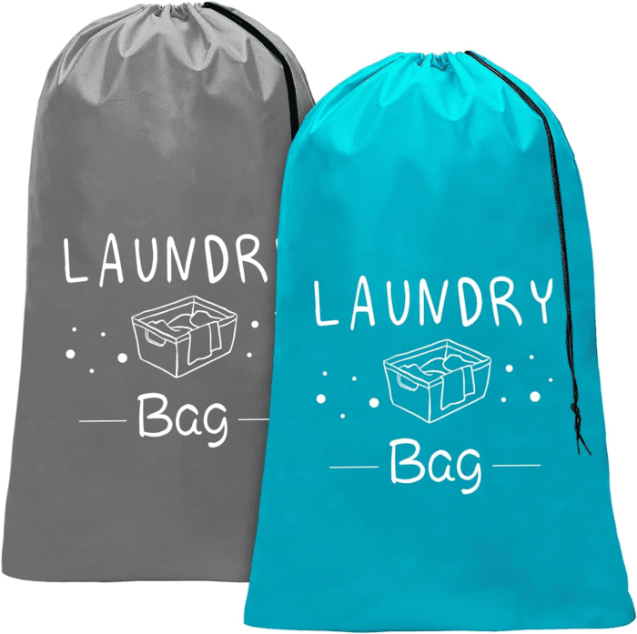 2 Pack Extra Large Travel Laundry Bag, Dirty Clothes Organizer with Drawstring,Heavy Duty Travel Laundry Bags,Easy Fit a Laundry Hamper Travel Essentials