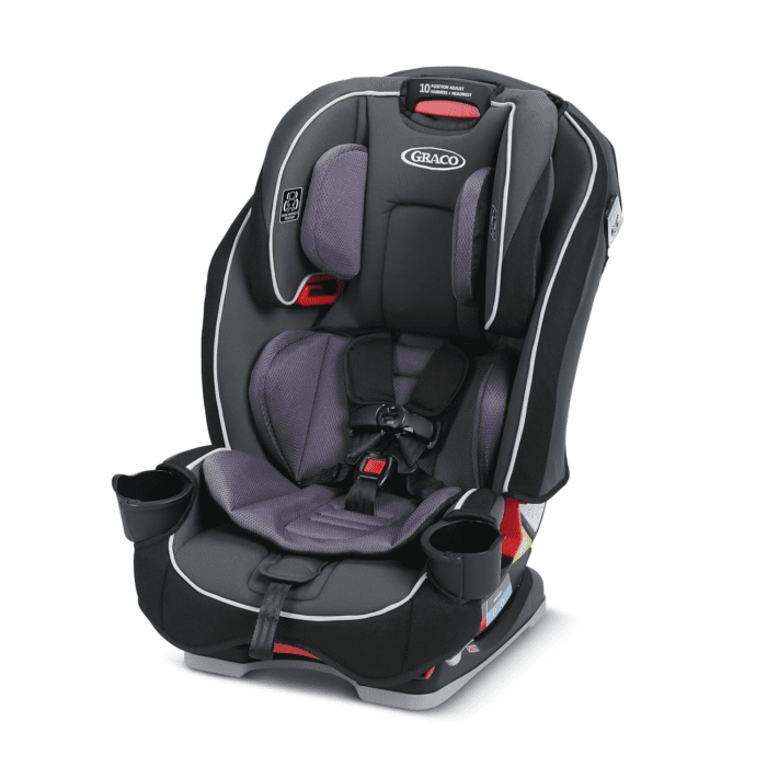 Slimfit 3-In-1 Convertible Car Seat, Space Saving Design, Forward & Rear-Facing, Highback Booster Option – Purple