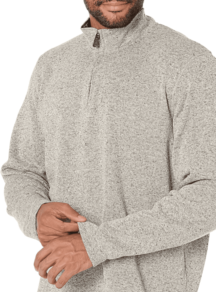 Men'S Long Sleeve Fleece Quarter-Zip Sweater - Image 3