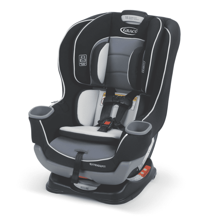 Extend2Fit Convertible Baby Car Seat, Rear and Forward Facing, Adjustable Extension Panel for Extra Legroom, Gotham