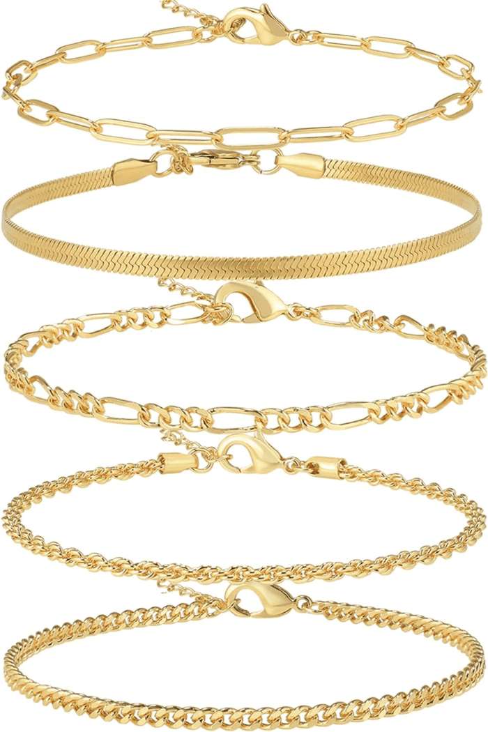 14K Gold/Sterling Silver Plated Anklet Bracelets for Women Waterproof plus Size Cuban Link Chain Ankle Bracelet for Large Ankle 9-12Inch