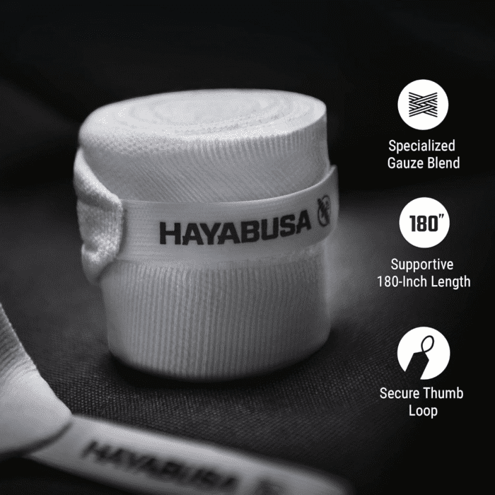 Gauze Boxing Hand Wraps for Men and Women Starter Thumb with Loop Hook & Loop Closure- White, 180 Inches - Image 2