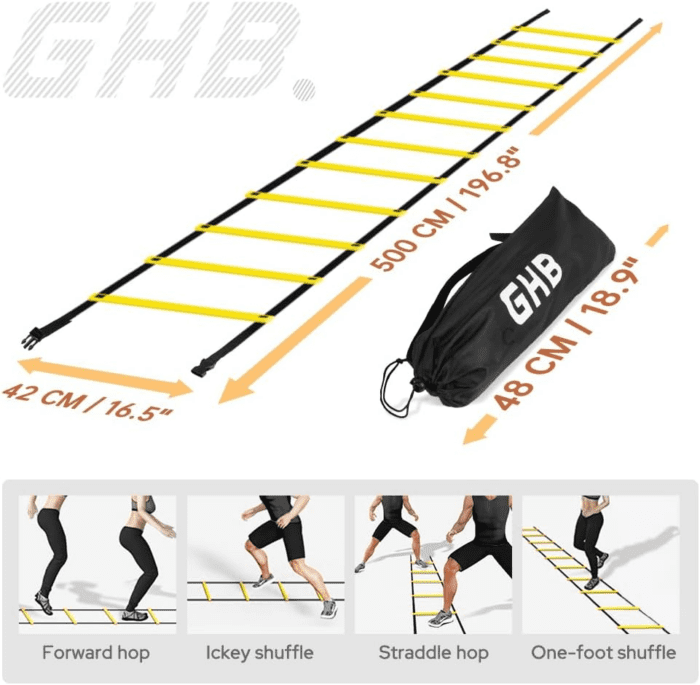 Pro Agility Ladder Agility Training Ladder Speed 12 Rung 20Ft with Carrying Bag - Image 4