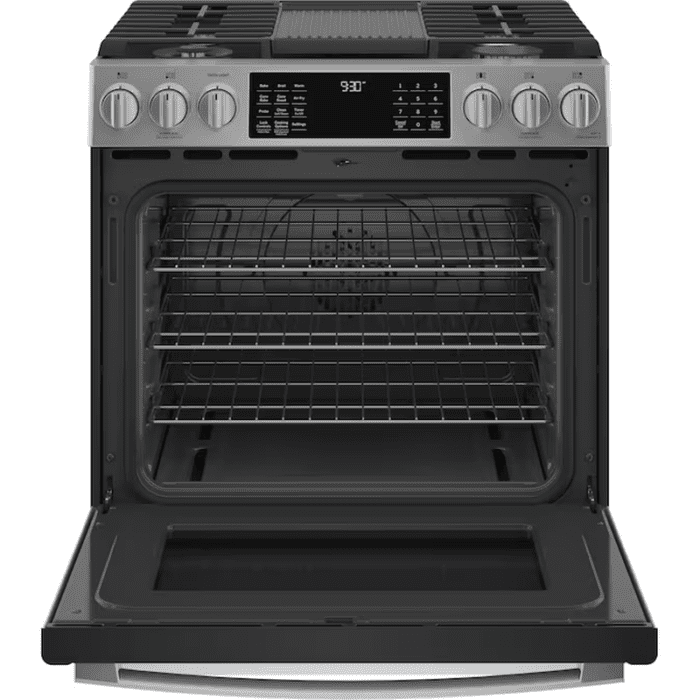 Profile 30-In 5 Burners 5.6-Cu Ft Self & Steam Cleaning Air Fry Convection Oven Slide-In Smart Natural Gas Ran (Finrprint-Resistant Stainless Steel) - Image 3