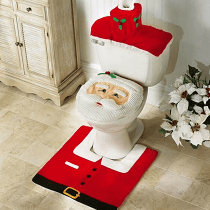 New Cute Christmas Toilet Seat Covers Creative Santa Claus Bathroom Mat Xmas Supplies for Home New Year Navidad Gift Decor 2024 - Image 2