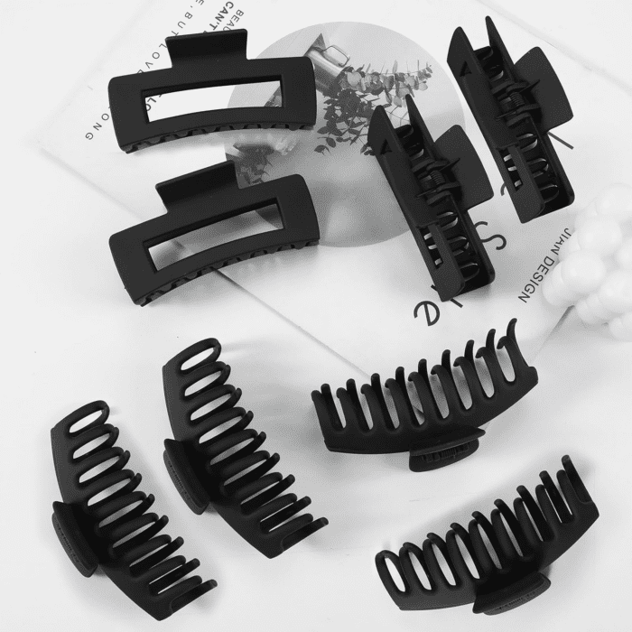 Hair Clips for Women 4.3 Inch Large Hair Claw Clips for Women Thin Thick Curly Hair, Big Matte Banana Clips,Strong Hold Jaw Clips (Black) - Image 6