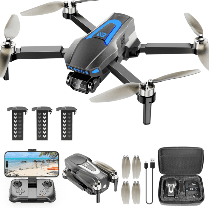 Drones with Camera for Adults 4K, Brushless Motor Drone for Kids Beginners, FPV Foldable RC Quadcopter with 3 Batteries, 45 Mins Long Flight Time, Beyond-Range Loss Alert, Toys Gifts for Men Boys