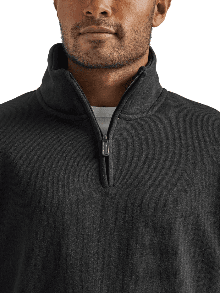 Men'S Long Sleeve Fleece Quarter-Zip Sweater - Image 3