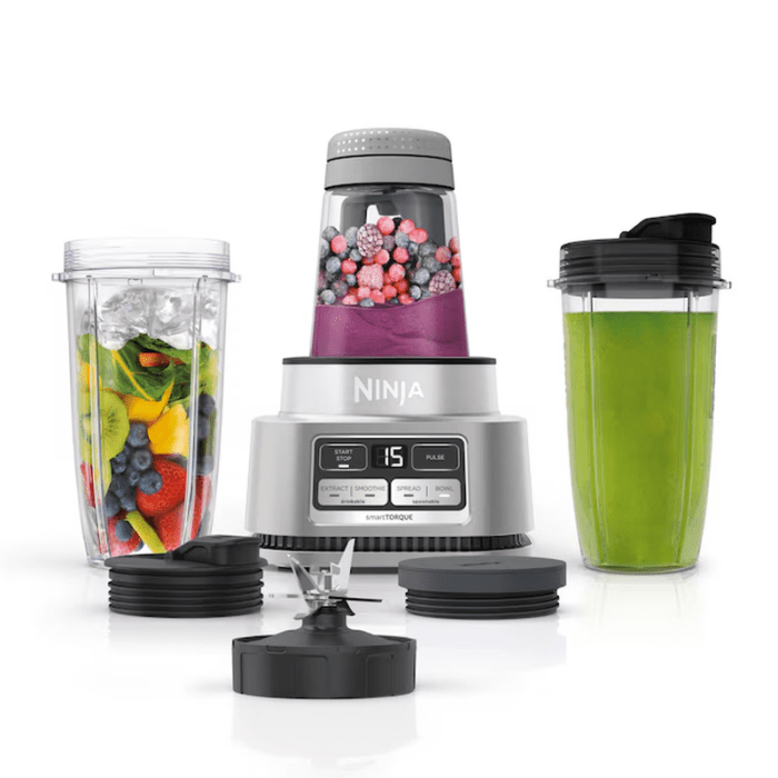 Foodi Smoothie Bowl Maker and Nutrient Extractor 24-Oz 1-Speed Blender Cup (Silver)