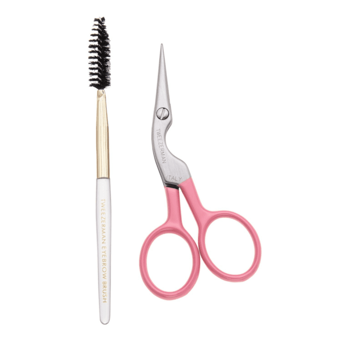 Exclusive Tea Rose Brow Shaping Scissors & Brush