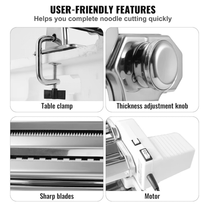 90W Electric Noodle Maker Machine Silver Stainless Steel Stand Mixer Pasta Press Attachment - Image 7