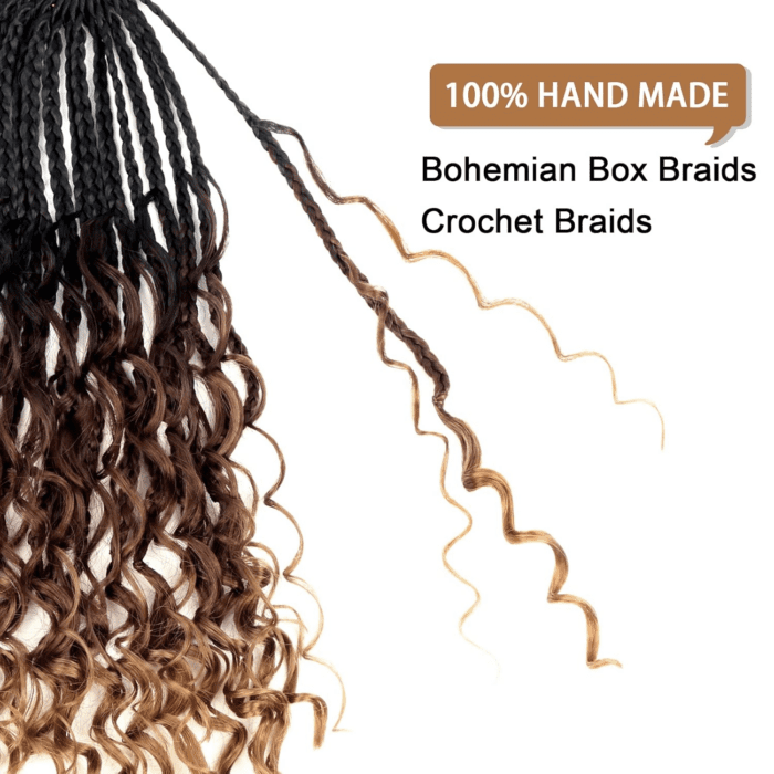 Goddess Box Braids Crochet Hair with Curly Ends 14 Inch Bohomian Box Braids Crochet Braids 8 Packs 3X Crochet Braids Synthetic Braiding Hair Extension for Black Women (14 Inch (Pack of 8), T1B 30 33)… - Image 3