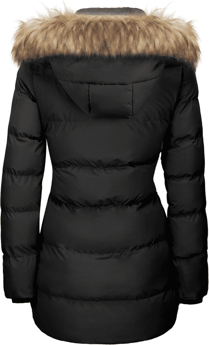 Women'S Winter Thicken Puffer Coat Warm Jacket with Faux Fur Removable Hood - Image 2