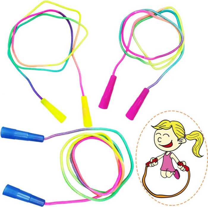 10 Pcs Rainbow Jump Rope Set Durable Nylon Skipping Ropes,Safty Vibrant Jumping Ropes for Girls or Boys Physical Education Skipping Rope(7.2 Feet) - Image 3