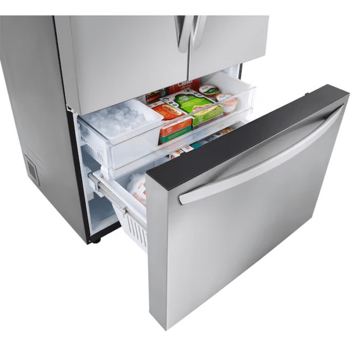 Counter-Depth MAX 26.5-Cu Ft Smart French Door Refrigerator with Ice Maker and Water Dispenser (Stainless Steel) ENERGY STAR - Image 3