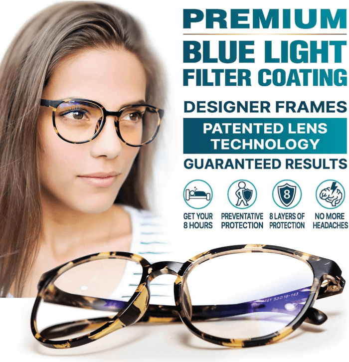 Bluelight Glasses Womens Oversized, ARTIST (NO Magnification) - High Optical Quality Clear Lenses - Image 3