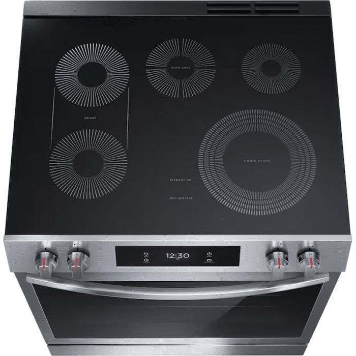 Gallery 30-In Glass Top 5 Burners 6.2-Cu Ft Self & Steam Cleaning Air Fry Convection Oven Slide-In Electric Range (Fingerprint Resistant Stainless Steel) - Image 6