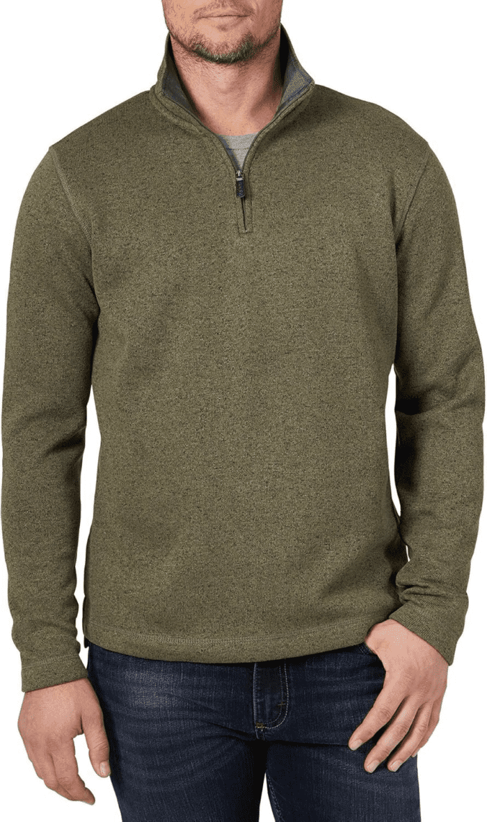 Men'S Long Sleeve Fleece Quarter-Zip Sweater - Image 4