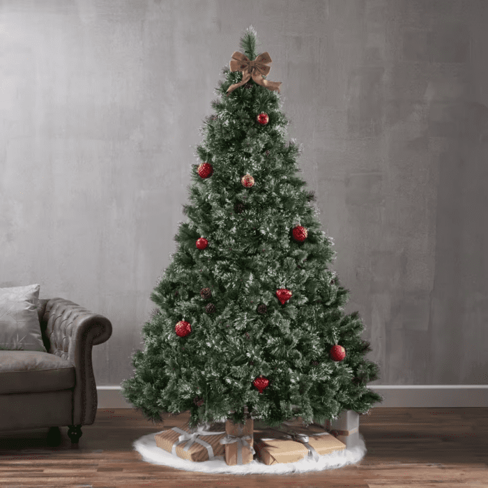 7FT Christmas Trees, Spikes Cashmere and Snow Mane Mixed Tree with 75 Pinecones and 900 LED Light 1233 Tips Christmas Decor 2024 - Image 3