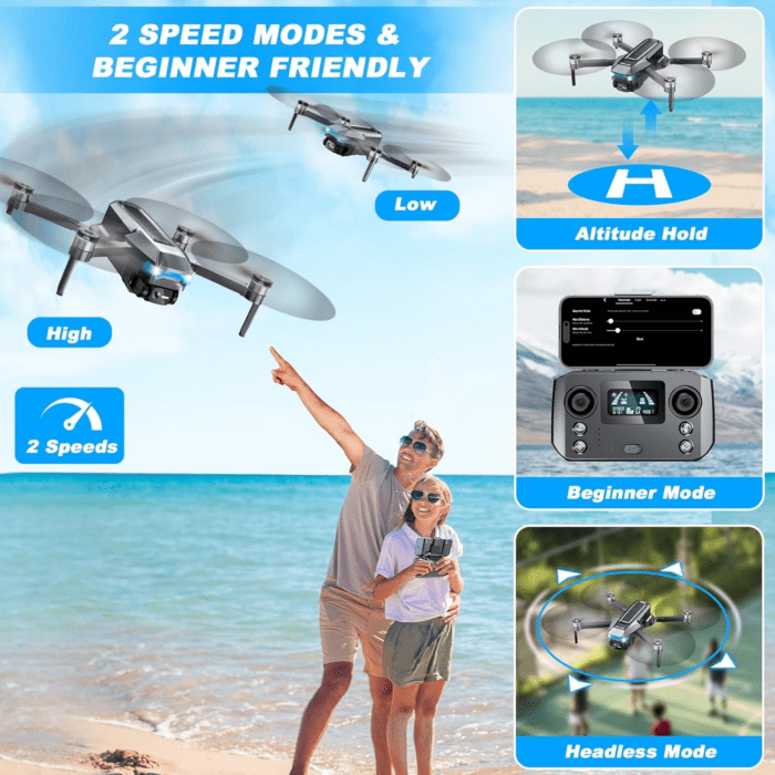 Drone with Camera 4K, FPV Drones 248G RC Plane GPS Drone for Adults with Brushless Motor, 5G Transmission, Waypoint Fly, Auto Return, Gesture Control, Batteries, 46Mins Flight - Image 6