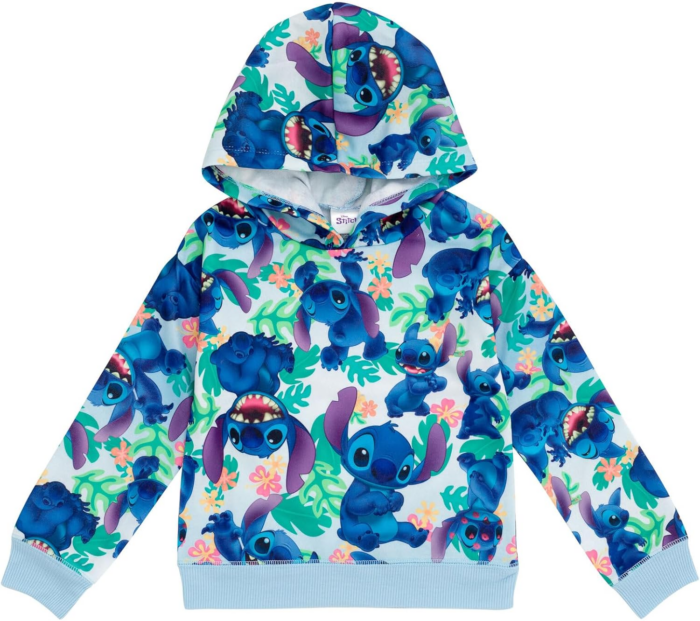 Lilo & Stitch Girls French Terry Crossover Hoodie Toddler to Big Kid