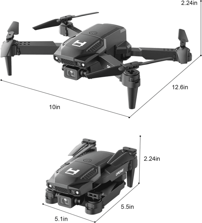 Mini Drone with Camera for Adults Beginner Kids, 1080P Wifi FPV, Foldable, 2 Batteries, One-Click Take Off/Landing, Altitude Hold Black - Image 7