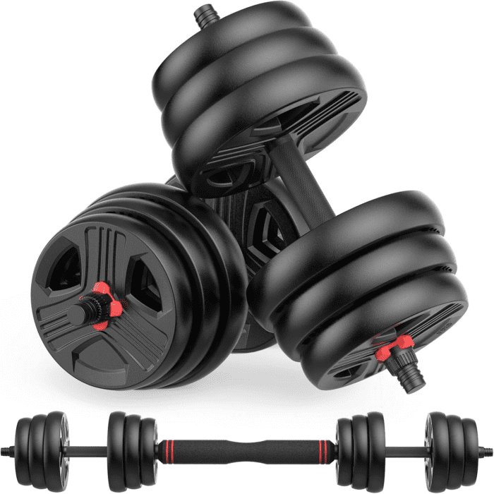 Adjustable Dumbbells Set, 20/30/40/55/60/70/80/90Lbs Free Weight Set with Connector, 2 or 3 in 1 Dumbbells Set Used as Barbell, Kettlebells, Fitness Exercises for Home Gym Suitable Men/Women - Image 9