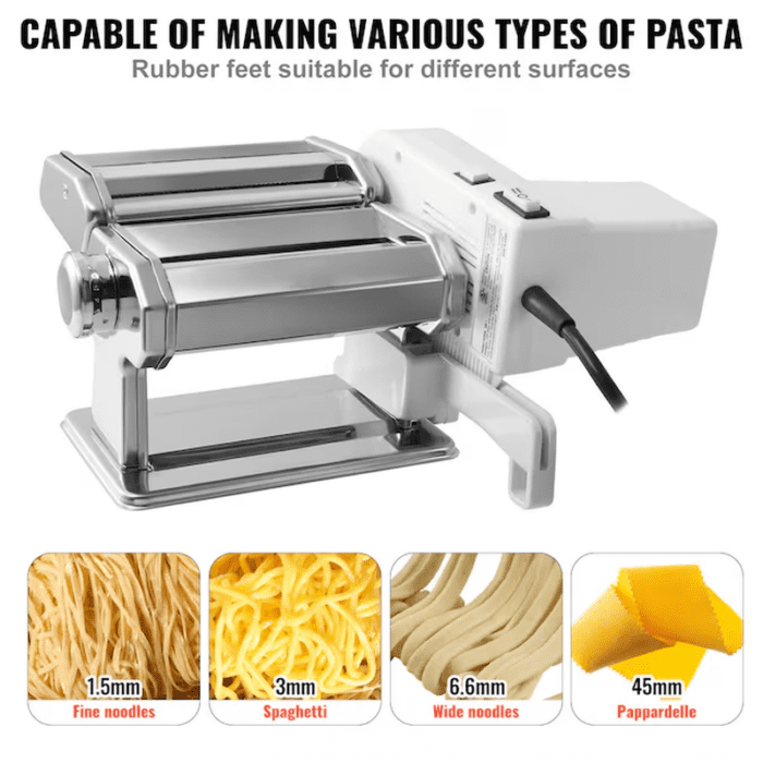 90W Electric Noodle Maker Machine Silver Stainless Steel Stand Mixer Pasta Press Attachment - Image 6