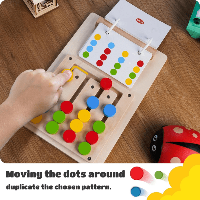 No-Lose-Parts Wooden Color Matching Slide Puzzle for 3+ Years Old, Montessori Learning Toys for Toddlers Fine Motor Skills, Board Games for Kids Boys Girls Birthday Party Plane Travel Road Trip - Image 5