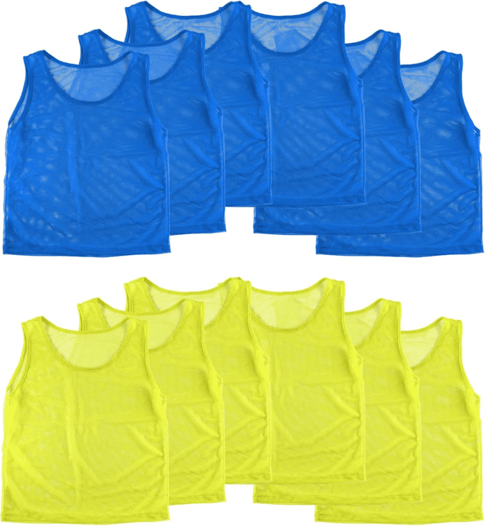 12 Pinnies Scrimmage Vests Team Practice Jersey for Child Youth Teen Lightweight