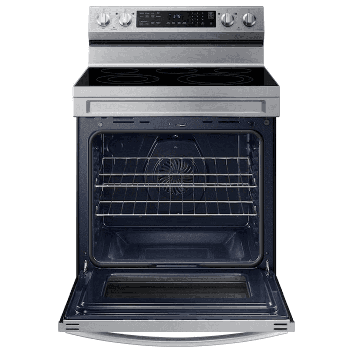 30-In Glass Top 5 Burners 6.3-Cu Ft Self & Steam Cleaning Air Fry Convection Oven Freestanding Smart Electric Range (Fingerprint Resistant Stainless Steel) - Image 3