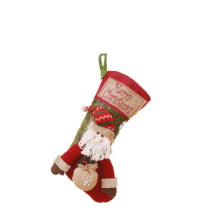 2024 New Christmas Socks Hanging Decorations Embroidered Socks Gift Bags Christmas Decoration Pendants - Image 3