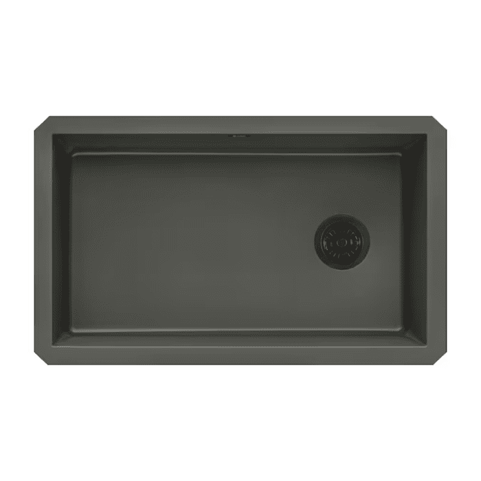 Epigranite Undermount 32-In X 19-In Midnight Black Granite Single Bowl Kitchen Sink - Image 16