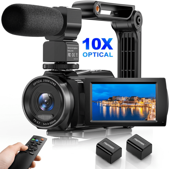 5K Video Camera Camcorder, 10X Optical Zoom 48MP UHD 30FPS Vlogging Camera for Youtube, Photography Recorder Camera with 270° 3" Rotation Screen, Microphone, Stabilizer, Remote Control