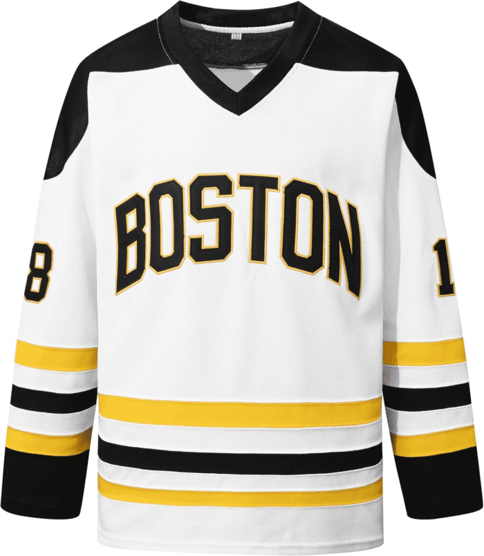 Boston Happy Gilmore #18 Adam Sandler 1996 Movie Ice Hockey Jersey Stitched Letters and Numbers S-XXXL - Image 2