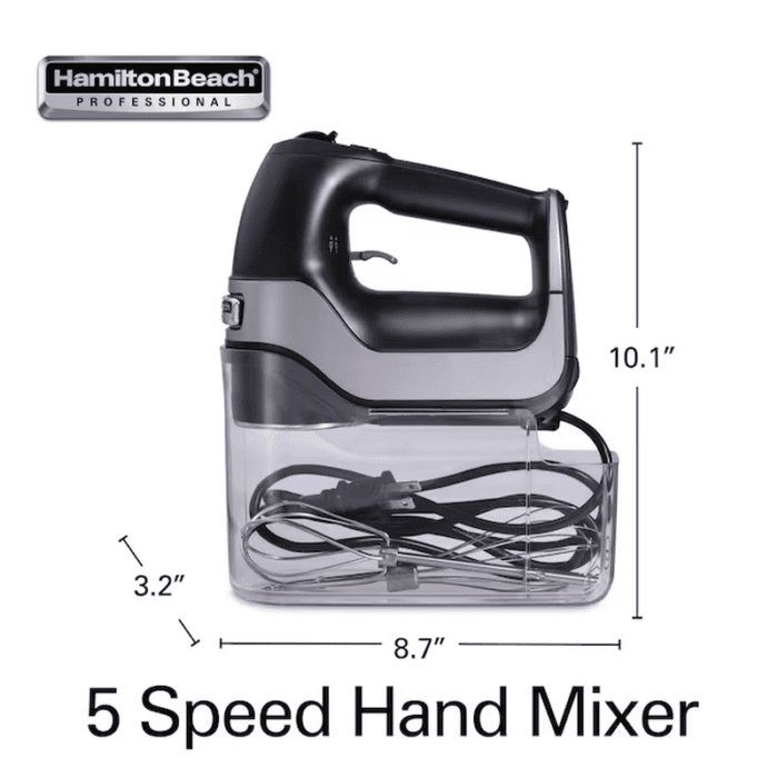 5-Speed Hand Mixer with Storage (Black) - Image 8