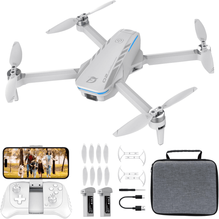 Drone with Camera 1080P HD FPV Foldable Drones for Kids and Beginners,Brushless Motor Gesture Control,Stable Altitude Hold, One Key Start, 360° Flip, Waypoints Fly, Gravity Control, 2 Batteries