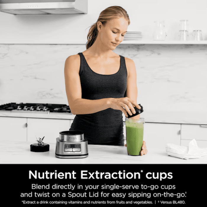 Foodi Smoothie Bowl Maker and Nutrient Extractor 24-Oz 1-Speed Blender Cup (Silver) - Image 5