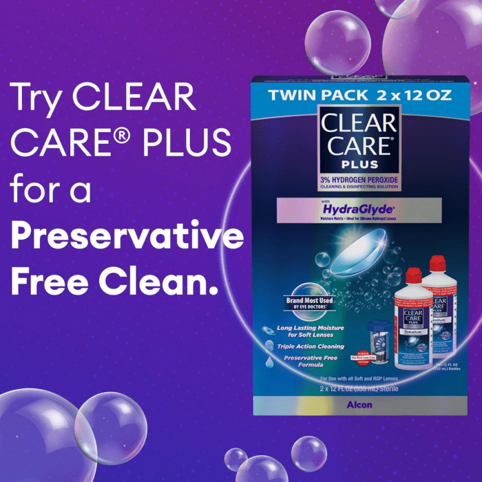 plus Cleaning Solution with Lens Case, Twin Pack, Multi, 12 Oz, Pack of 2 - Image 5