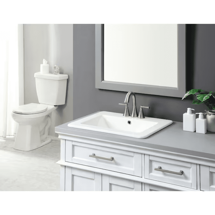 Vitreous China Drop-In Rectangular White Bathroom Sink (21.26-In X 18.5-In) - Image 6