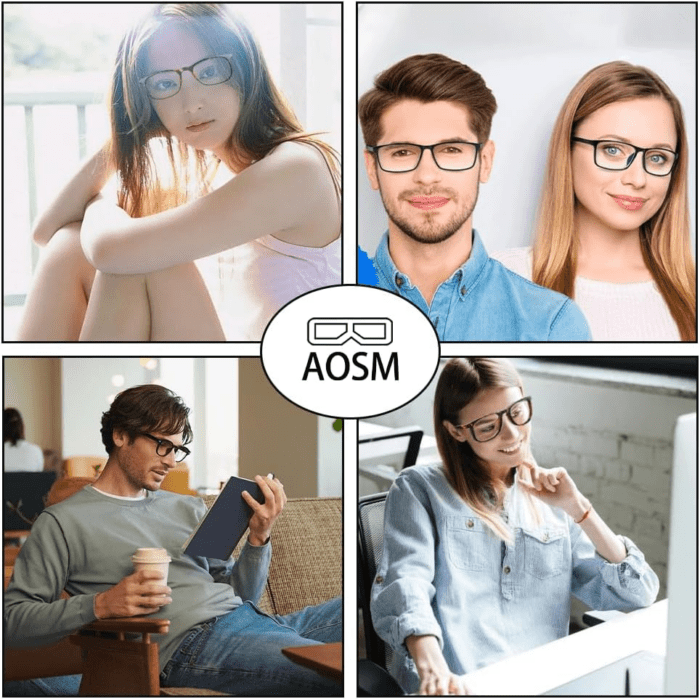 Blue Light Blocking Glasses, Blue Blocker Computer Glasses for Men Women, anti Glare 400 UV & Eye Strain Fake Square Glasses - Image 2